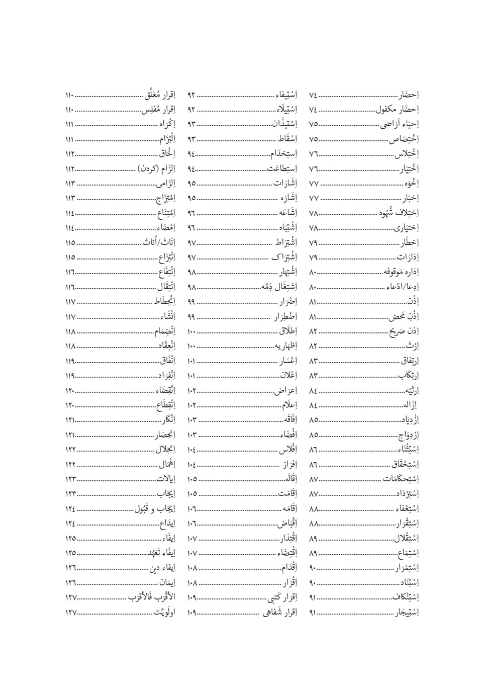 ساختار شناسی صرفی گزیده‌ای از واژگان و اصطلاحات قانون مدنی