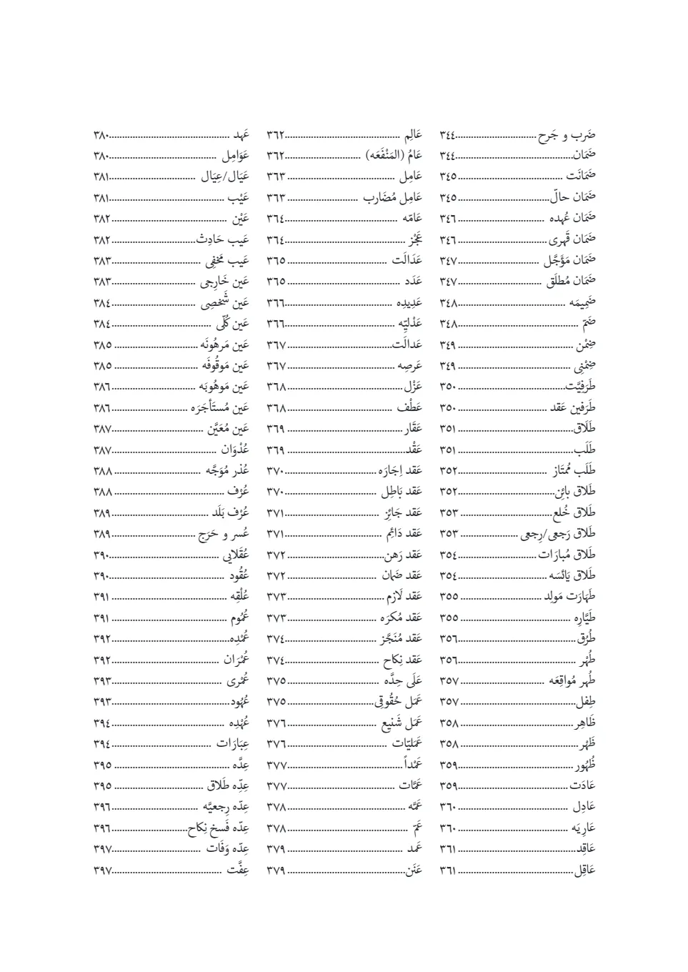 ساختار شناسی صرفی گزیده‌ای از واژگان و اصطلاحات قانون مدنی