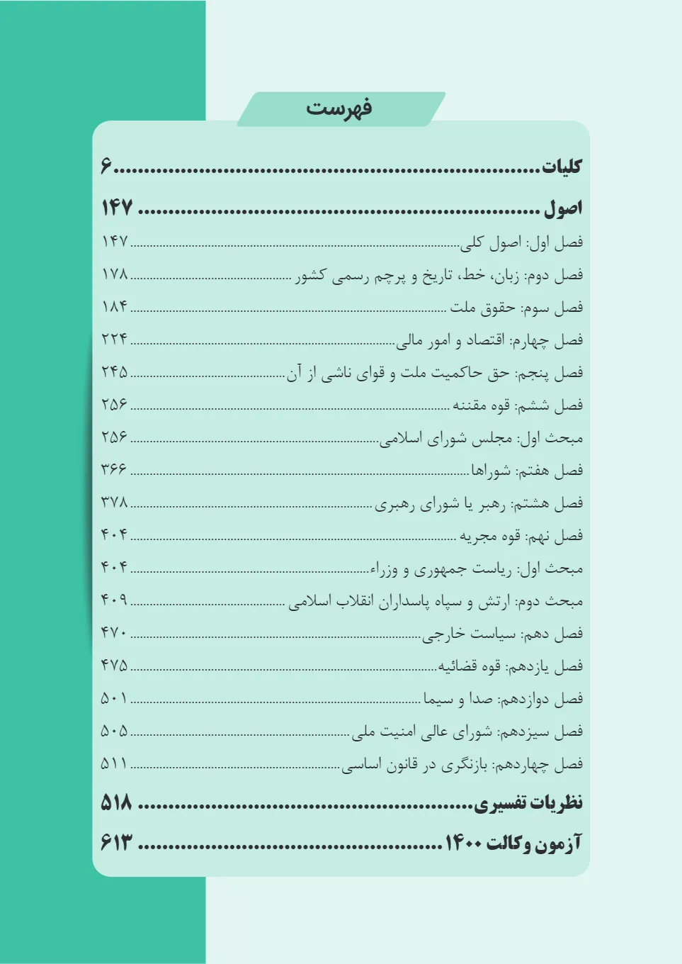 مجموعه پرسش های چهار گزینه قانون اساسی - تست (قلیچ خان)